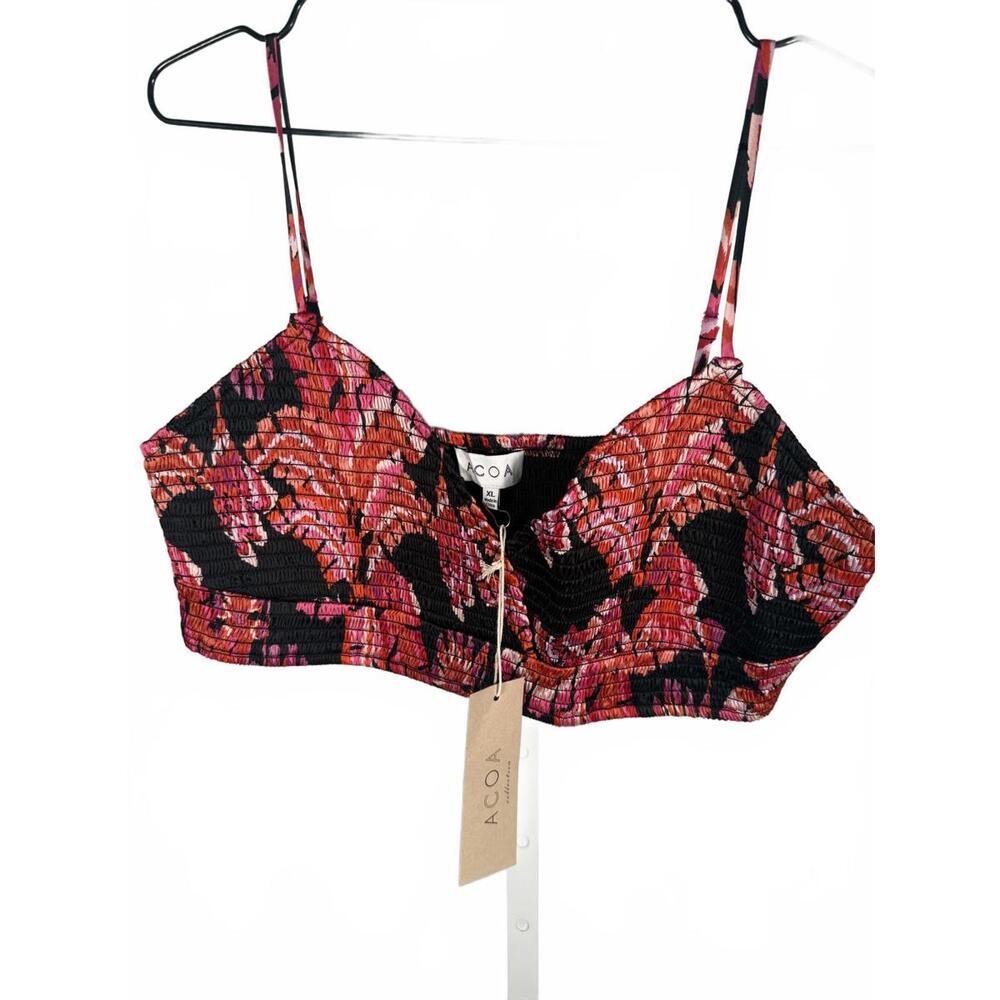NWT ACOA Floral Print Crop Top Bra Size XL